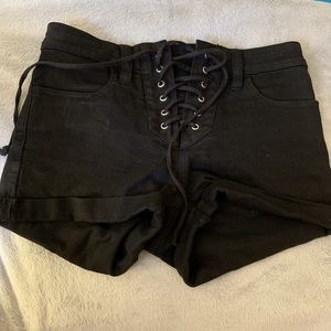 High rise black shorts